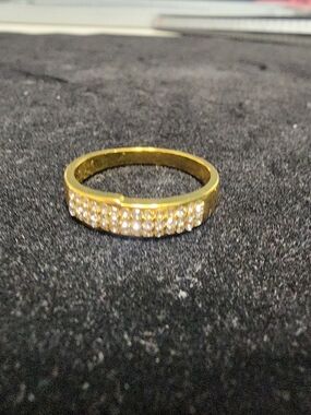 Gold Crystal Pavé Band Ring for Women Size 10